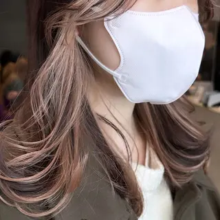 セミロング カラー 🍑暖色/レイヤー/ 真希🎀のヘアスタイル