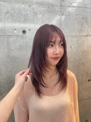 ミディアム カラー 【haire】ヘアリ ー🎀mitsukiのヘアスタイル