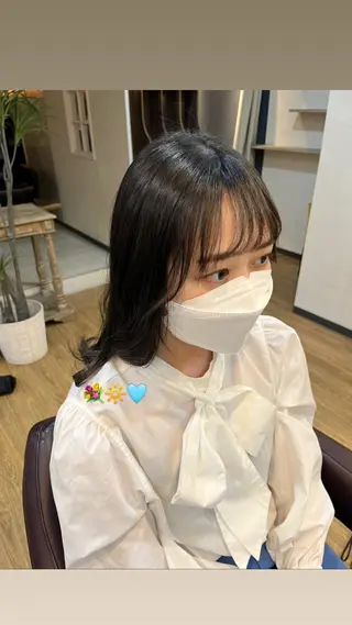 ロング 顔周りカット/ 似合わせ/momo/のヘアスタイル