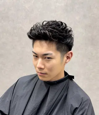 ショート パーマ メンズ GO TODAYシェアサロン大名店所属・濵武 尚人のヘアスタイル