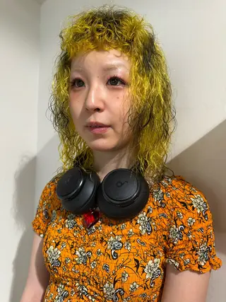 ミディアム カラー パーマ ケアブリーチ💘 rino🪷高円寺のヘアスタイル