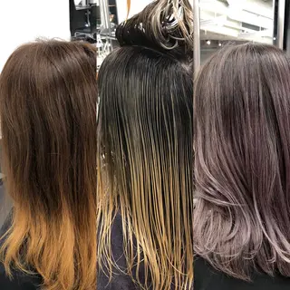 セミロング 白髪ぼかしモデル募集 赤岡翔太のヘアスタイル