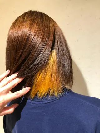 ミディアム カラー 小島嵩人 縮毛矯正 髪質改善のヘアスタイル