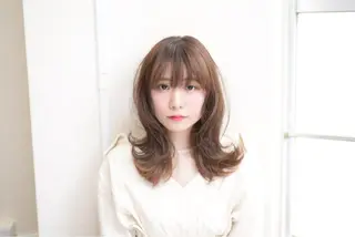 セミロング カラー ヘアアレンジ テラモト カズヨシのヘアスタイル