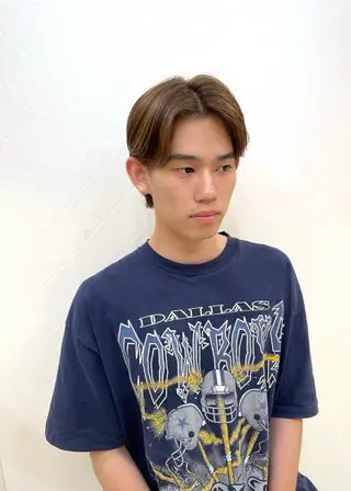 ショート カラー パーマ メンズ 顔周りレイヤー／ 似合わせ／古津遼平のヘアスタイル