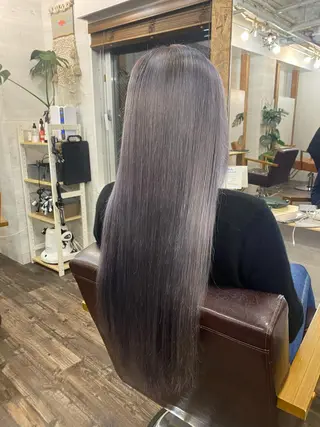 ロング カラー ブリーチ毛対応酸性 ストレート🌈サキのヘアスタイル