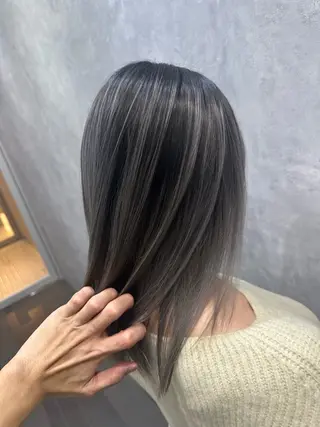 セミロング カラー CS made by SHACHU栄店所属・透明感/ブリーチ縮毛 /髪質改善/星野純一のヘアスタイル