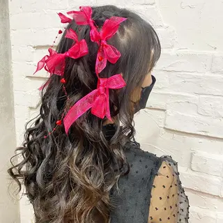 ロング まつパ・ヘアセット ♡Chinami♡のマツエク・マツパデザイン