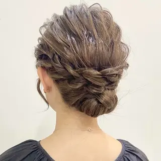 セミロング ヘアアレンジ ヘアセット/ 𝐦𝐚𝐡𝐨🌺のヘアスタイル