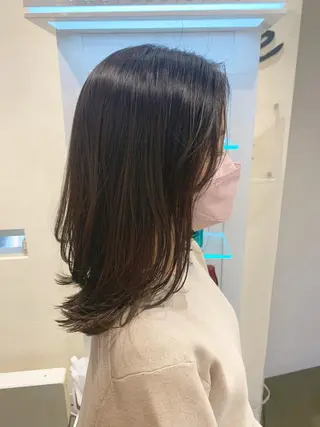 ミディアム カラー 店長/髪質改善/ ナチュラル/松若 優のヘアスタイル