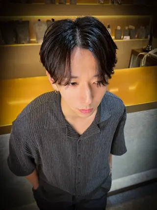 ショート カラー パーマ ヘアアレンジ メンズ 🏆ハッシュカット× 髪質改善🏆カイトのヘアスタイル