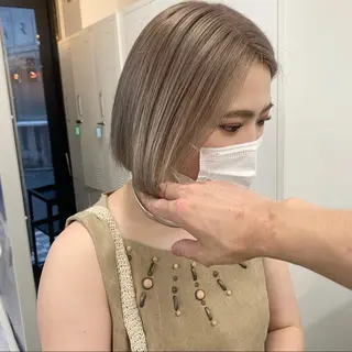 ショート カラー ヘアアレンジ ハイトーン/美髪矯正 🍃大江拓実のヘアスタイル