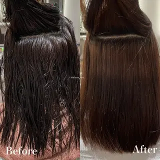 セミロング パーマ ひなた あゆみのヘアスタイル