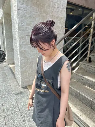 ミディアム カラー REINA☁️透明感 カラー/ぷつっと♡のヘアスタイル