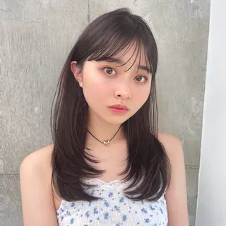 セミロング カラー ヘアアレンジ 【柔らか透明感✨/ 似合せ前髪】大石葉月のヘアスタイル