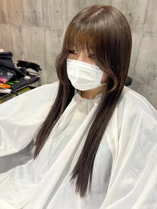 ロング スワイプするのちょっ と待った艶髪/透明感のヘアスタイル