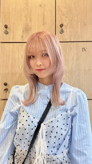 セミロング カラー カラー/韓国レイヤー /ブリーチ/hinaのヘアスタイル