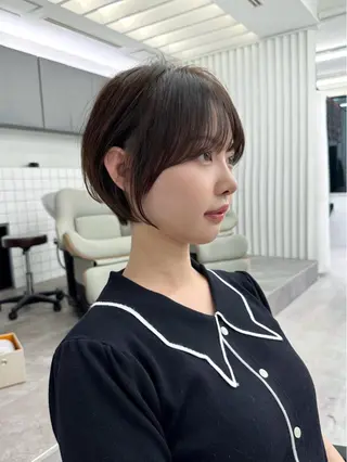 ショート ショートヘア くすみカラー、大場猛のヘアスタイル