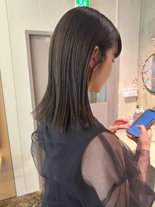 セミロング カラー yupi🐈⬛ レイヤー/パーマのヘアスタイル