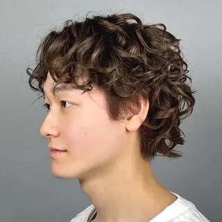 ミディアム カラー パーマ ヘアアレンジ メンズ 韓国ヘアADOR HARUKIのヘアスタイル