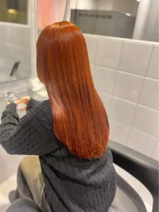 カラー ワンカラーでできる 暖色カラーゆいりのヘアスタイル