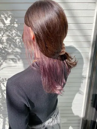 ロング カラー ハイトーン/カラー/ 用賀/稲若健太郎のヘアスタイル