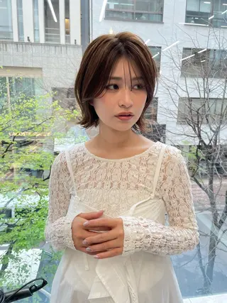 ミディアム レイヤー×顔周 り×髪質改善/MIUのヘアスタイル