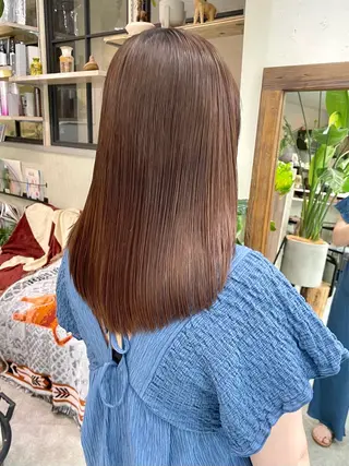 セミロング カノン/暖色カラー /透明感カラーのヘアスタイル