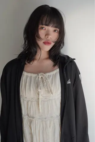 ミディアム パーマ 村瀬 晴飛のヘアスタイル