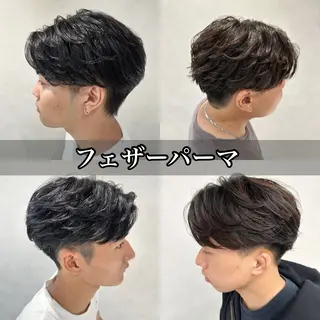 ショート カラー パーマ ヘアアレンジ メンズ 💈メンズ特化 美容師サキ💈のヘアスタイル