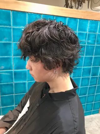 ミディアム パーマ クロエ新宿所属・❏アンニュイパーマ 川原畑 拓也❏のヘアスタイル