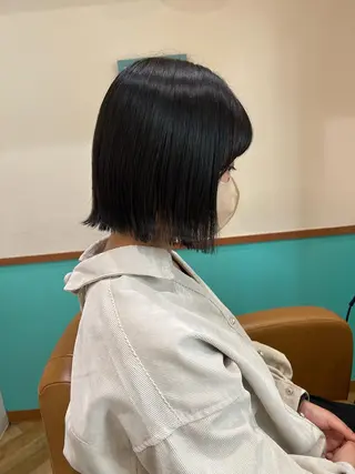 ミディアム ボブ/巻ける縮毛矯正 /韓国レイヤーはなのヘアスタイル