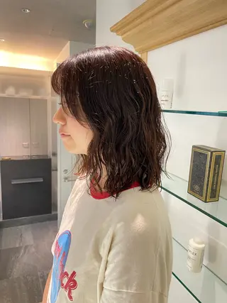 ロング パーマ 長町/酸性ストレート /曲がる縮毛矯正のヘアスタイル