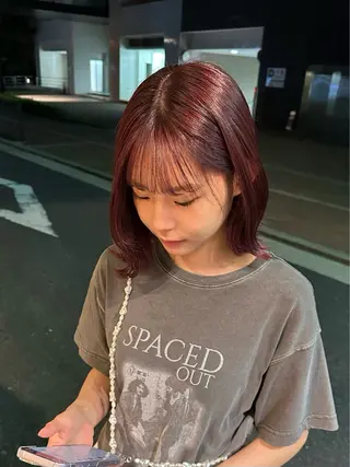 ミディアム カラー Rinka/梅田/ 透け感カラー🤎のヘアスタイル