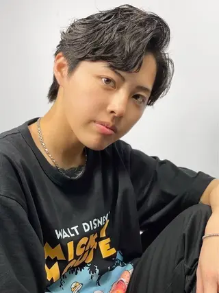 ショート パーマ ヘアアレンジ メンズ プレミアムバーバー新宿店所属・⚡️メンズ特化⚡️ 倉林 隼大のヘアスタイル