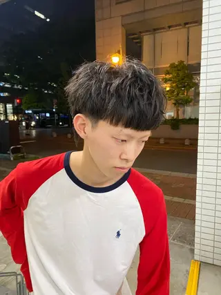 メンズ メンズ特化/フェザー /毛流れ/伊勢元のヘアスタイル