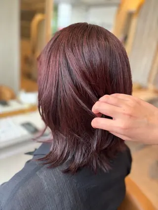 ミディアム カラー yui🥀/ボブ /暖色/レディースのヘアスタイル
