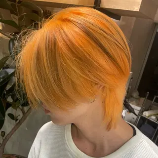 ショート カラー メンズ ハイトーンニュアンス 毛流れシャドウパーマのヘアスタイル