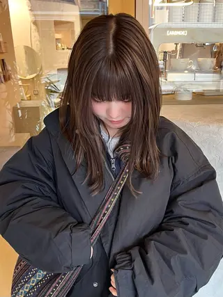 ミディアム カラー iru所属・mi kiのヘアスタイル