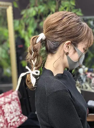 セミロング ヘアアレンジ Ruheplatz所属・HIKARI＠ Ruheplatzのヘアスタイル