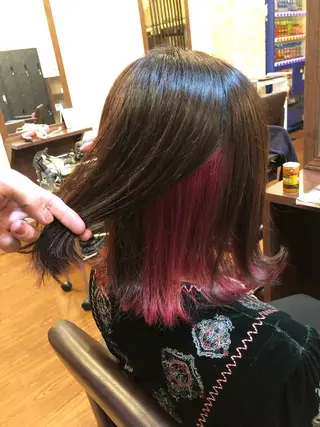 ミディアム カラー シェアサロン ルレイルのヘアスタイル
