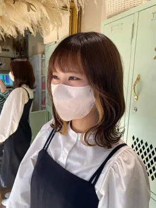 ミディアム 透明感カラー/韓国 ヘア🩶yuri🩵のヘアスタイル