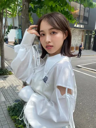 ミディアム カラー 飯ヶ谷 成海のヘアスタイル