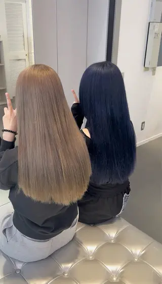 ロング AIRI🎀韓国🫧 ブリーチカラー🦋のヘアスタイル