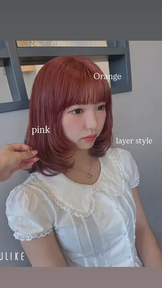 ミディアム 緒方 つばさのヘアスタイル