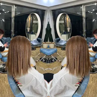 セミロング カラー レイヤー/ボブ/ ミニボブ/AOIのヘアスタイル