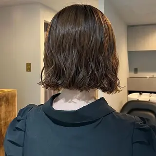 ショート パーマ akane/ボブ /オリーブ/ブラウンのヘアスタイル