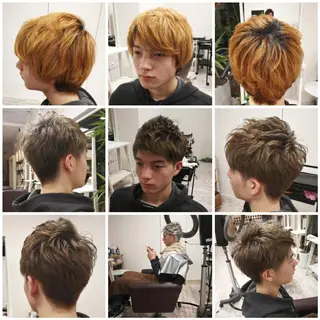 カラー パーマ メンズ Aile所属・酸性ストレート／カラ ー/山下高明のヘアスタイル