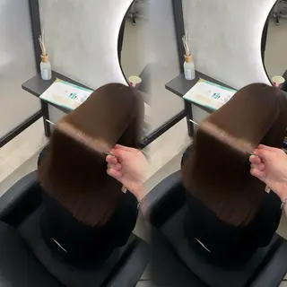 セミロング カラー ヘアアレンジ 新宿 /髪質改善/ 縮毛矯正/ヒュウガのヘアスタイル