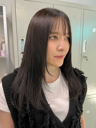 ロング カラー ブリーチなしカラー ダブルカラーエクステのヘアスタイル